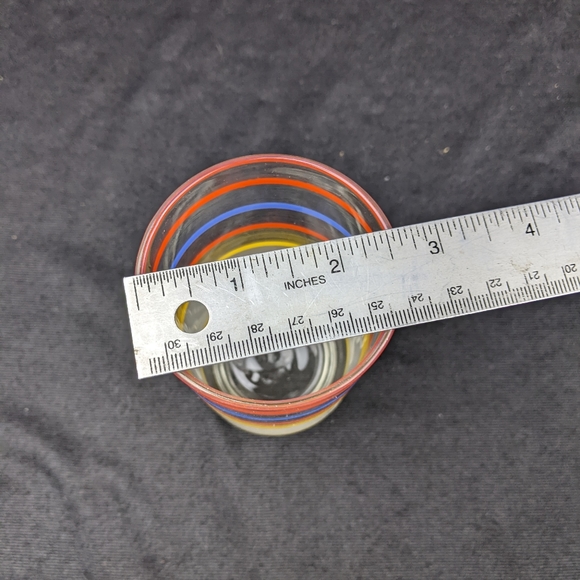 Vintage Libbey stripped & frosted mod tumbler drinking glass - Picture 3 of 5